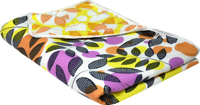 Divine Casa Printed Single Dohar for  AC Room(Microfiber, Pink and Yellow)