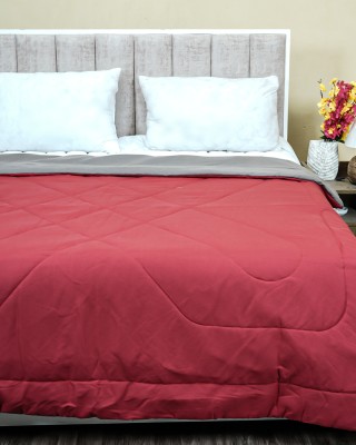 BELLA TRUE Solid Single Comforter for  AC Room(Microfiber, Maroon)