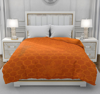 Shivam impex Self Design Double Mink Blanket for  Heavy Winter(Microfiber, Gold)