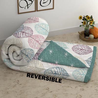 CHHAVI INDIA Floral Single Comforter for  Heavy Winter(Cotton, Grey Green Multi)