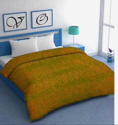 Yatti Galleryes Floral Single Comforter for  Heavy Winter(Microfiber, Golden)