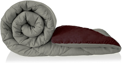 KUBER INDUSTRIES Solid Double Comforter for  Heavy Winter(Cotton, Grey & Brown)