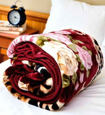 Swikon star Floral Double Mink Blanket for  Heavy Winter(Microfiber, Multicolor)