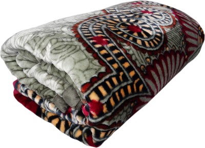 HOMIEE Floral Double Thermal Blanket for  Heavy Winter(Polyester, Grey)