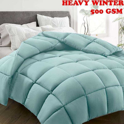 Sai Store Solid Double Comforter for  Heavy Winter(Poly Cotton, Sky Blue)