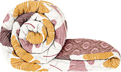 Story@home Abstract Single Comforter for  AC Room(Microfiber, Beige, Yellow)