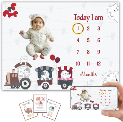 Hoolloomooloo Cartoon Crib Crib Baby Blanket for  AC Room(Polyester, White, Gray, Red)