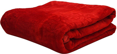 PHF Self Design Single AC Blanket for  Mild Winter(Microfiber, Red)