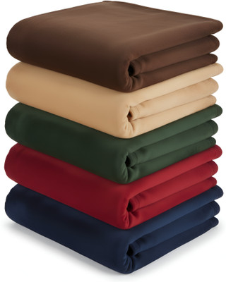 Home Stylish Solid Single Fleece Blanket for  AC Room(Polyester, Multicolor)