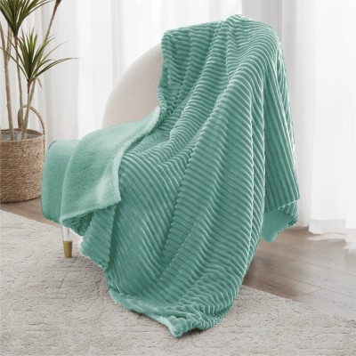 Flipkart SmartBuy Solid Double Sherpa Blanket for  Mild Winter(Polyester, Light Green & Light Green)