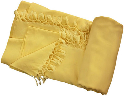 Aakriti Handloom Solid Single Top Sheet for  AC Room(Cotton, Yellow)