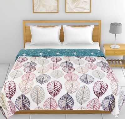 INDHOME LIFE Floral Double Dohar for  AC Room(Cotton, White)