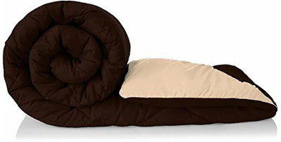 HELGA Checkered Double Comforter for  Mild Winter(Poly Cotton, Brown&Beige)