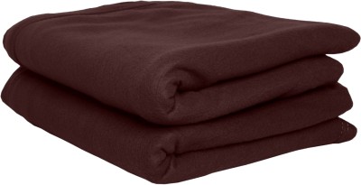 HOMIEE Solid Single Fleece Blanket for  Mild Winter(Polyester, 2 Brown)