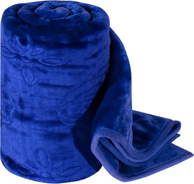 Mayk Printed Double Mink Blanket for  Mild Winter(Woollen Blend, Blue)