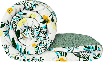 Story@home Floral Single Comforter for  AC Room(Microfiber, Beige & Light Grey)