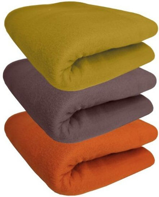HOMIEE Solid Double Fleece Blanket for  Heavy Winter(Polyester, Rust, Brown, Orange)