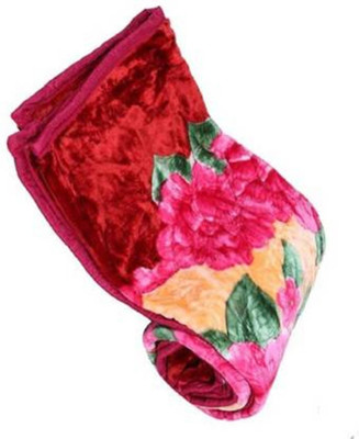 SIMAM Floral Single Mink Blanket for  Mild Winter(Microfiber, Multicolor 16214)