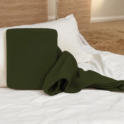 The Home Talk Solid Single Fleece Blanket for  AC Room(Polyester, Green)
