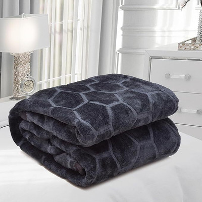 Shivam impex Solid Double Mink Blanket for  Heavy Winter(Woollen Blend, Purple)