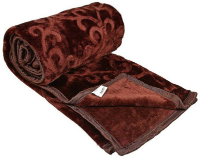 ACZO FEEL Solid Double Mink Blanket for  Heavy Winter(Microfiber, Brown)