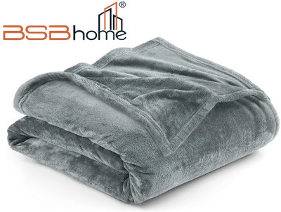 BSB HOME Solid Single AC Blanket for  Heavy Winter(Polyester, Grey)