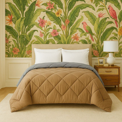 ELEGANT WEAVERS Solid Double AC Blanket for  AC Room(Microfiber, Bronze)