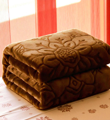 Swikon star Floral Double Mink Blanket for  Heavy Winter(Microfiber, Brown)