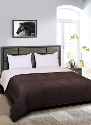 HOME9INE Solid Double Comforter for  Mild Winter(Polyester, Beige)