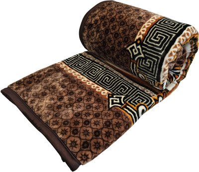 Aorihome Floral Double Mink Blanket for  Heavy Winter(Polyester, Brown Sh-01)