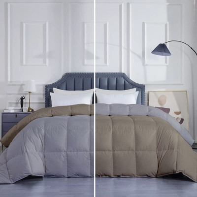 glaxy Solid Double Comforter for  AC Room(Microfiber, SILVER BEIGE)