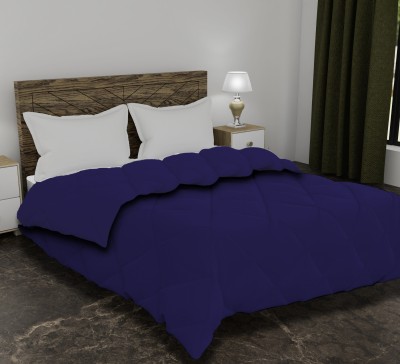 AJISH Solid Double Comforter for  Heavy Winter(Polyester, Navy Blue)