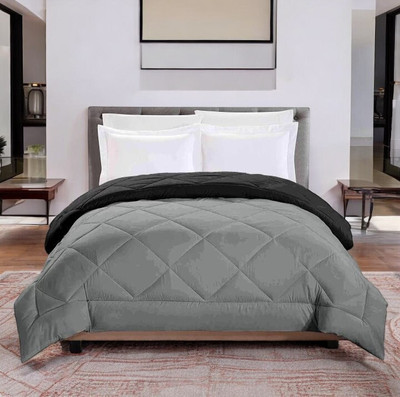 sentiments Solid Single Mink Blanket for  Mild Winter(Polyester, GreyBlack)