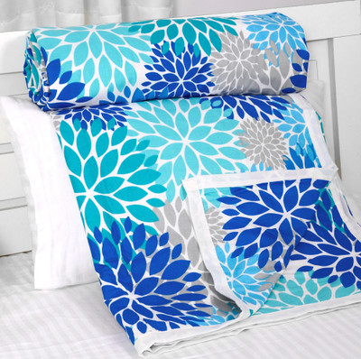Divine Casa Printed Single Dohar for  AC Room(Cotton, Norse Blue)