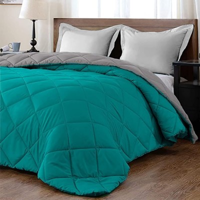 Dream Homme Solid Single Comforter for  Heavy Winter(Microfiber, Teal, Grey)