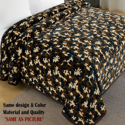 HOLYKRAFT Printed Double AC Blanket for  Mild Winter(Microfiber, Brown)