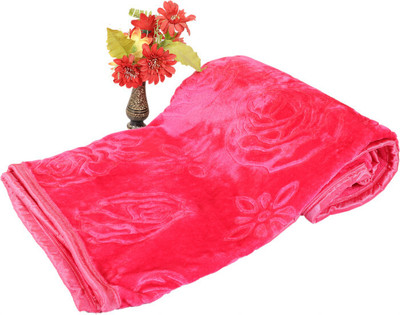Avelux Solid Double Mink Blanket for  AC Room(Microfiber, Pink)