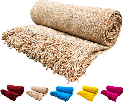 Fashion Throw Solid Crib Throw for  AC Room(Polyester, Beige)