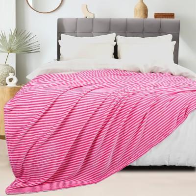 BSB HOME Solid Single AC Blanket for  Mild Winter(Polyester, Pink, White)