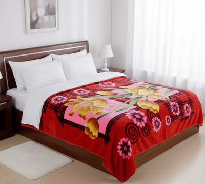 Riyaasat Floral Double Mink Blanket for  Mild Winter(Polyester, Multicolor)