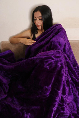 Anadhika Self Design Double Weighted Blanket for  Mild Winter(Microfiber, Purple)