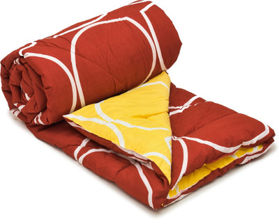 RRC Printed Single Comforter for  Heavy Winter(Microfiber, Yellow, Maroon)