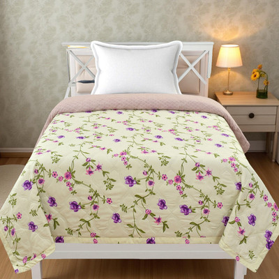 KWALITY DREAMS Geometric Single AC Blanket for  AC Room(Cotton, Soft Ivory)