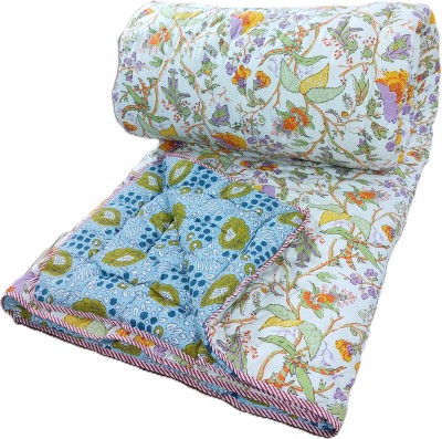 Gnudi Printed, Floral Single Quilt for  Heavy Winter(Cotton, Orange)