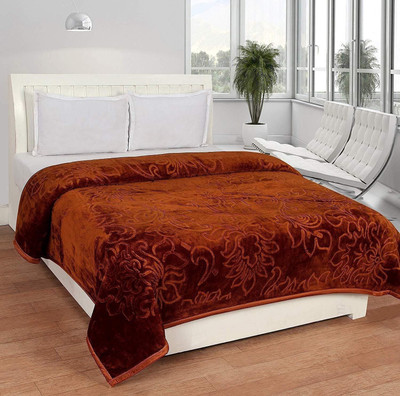 shree karni export Floral Single Mink Blanket for  Heavy Winter(Microfiber, Multicolor)