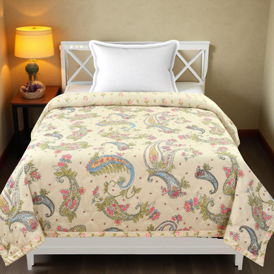 KEA Solid Single AC Blanket for  AC Room(Microfiber, Paisley Beige)