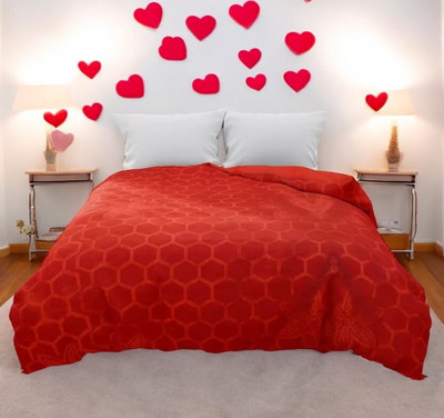 Anadhika Solid Single AC Blanket for  AC Room(Polyester, Red)