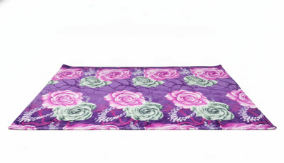 Majeedhandloom Floral King, Double AC Blanket for  AC Room(Woollen Blend, Blue)