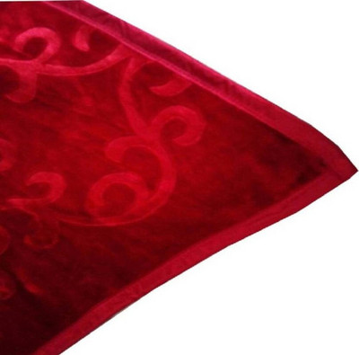 ACZO FEEL Polka Double Wearable Blanket for  Heavy Winter(Fur, Maroon)
