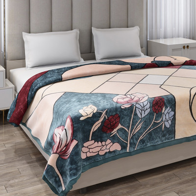 MONTE CARLO Printed Double Mink Blanket for  Mild Winter(Polyester, Multicolor)